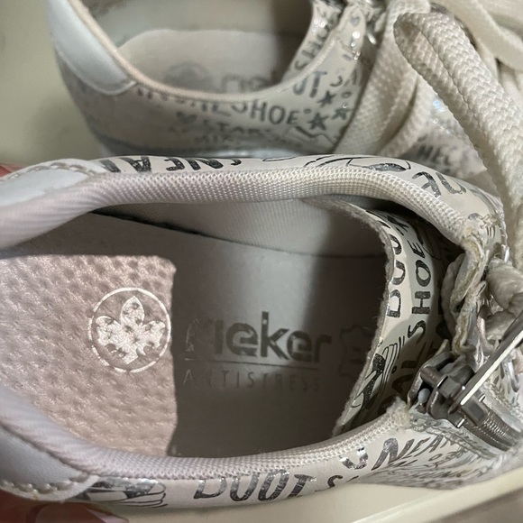 Rieker Women's White and Silver Sneakers - Picture 9 of 14